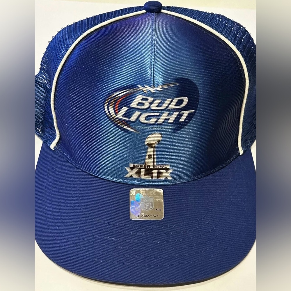 Bud Light Super Bowl XLIX Hat - One Size Fits All, Blue with Gray